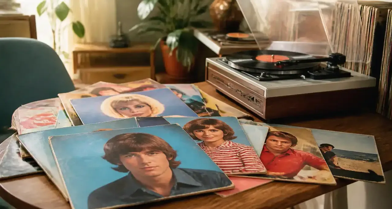 Collection de vinyles vintage de chanson française