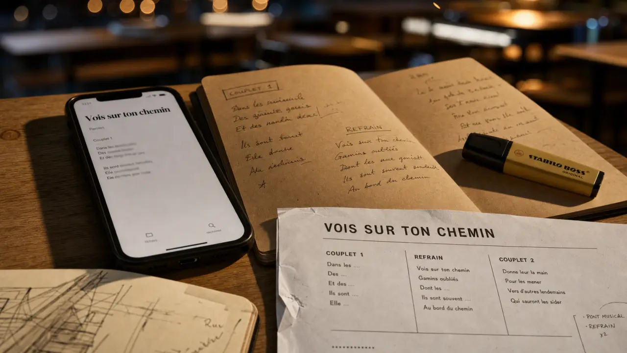 Les choristes chansons paroles : « Vois sur ton chemin » sur smartphone