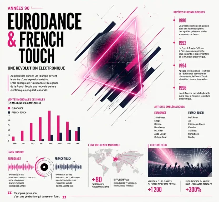 L'univers de l'Eurodance et de la French Touch des années 90