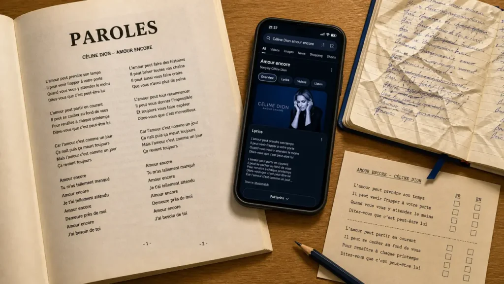 Paroles chansons Céline Dion : paroles FR et hymnes EN sur papier