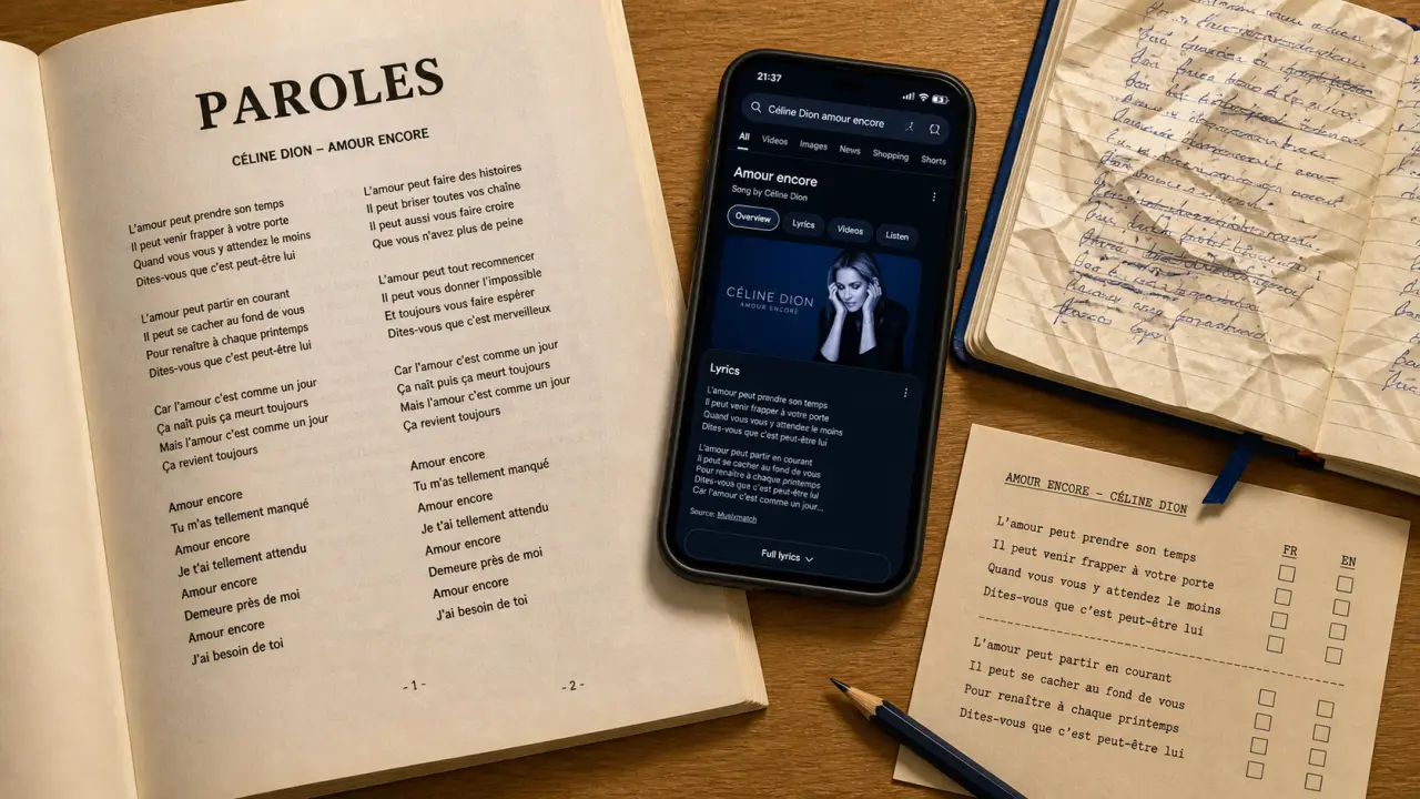 Paroles chansons Céline Dion : paroles FR et hymnes EN sur papier