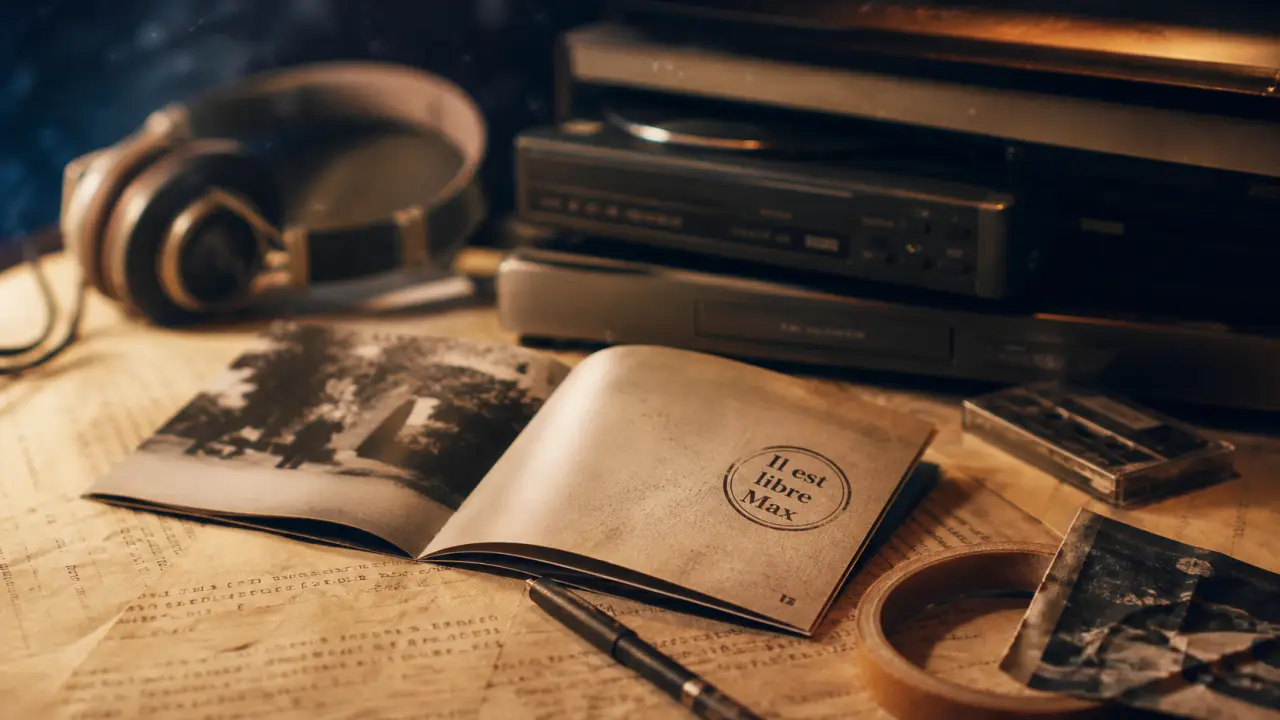 Paroles il est libre max : livret de disque ouvert en atelier