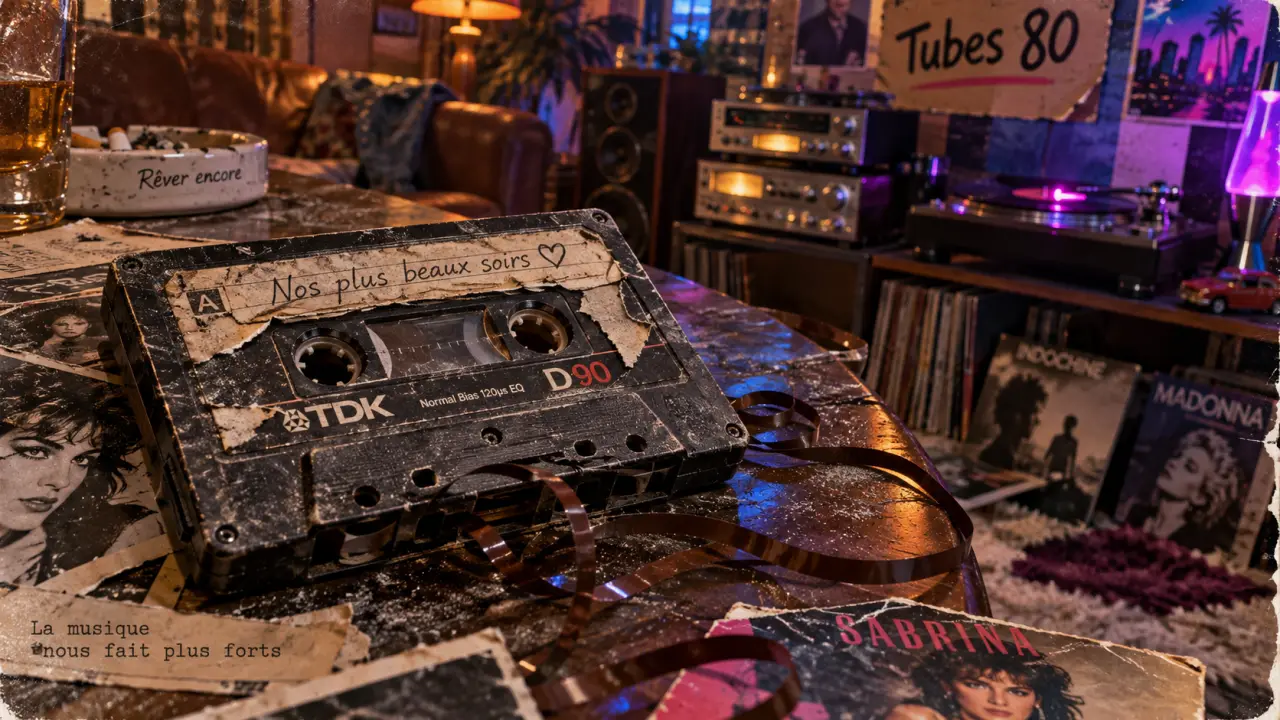 Tubes années 80 : cassette rétro et chaîne stéréo