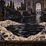 Aux marches du palais paroles, chevaux du roi, linogravure