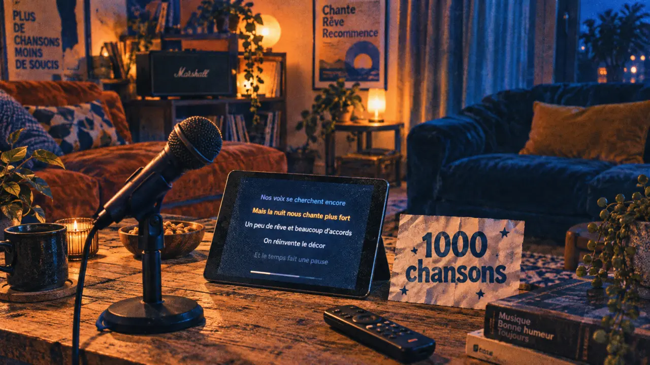 Karaoké français 1000 chansons, paroles sur écran en salon