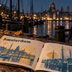 Paroles Amsterdam : port d’Amsterdam, livret ouvert, scène live